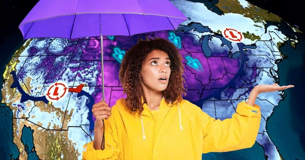 color purple on weather maps